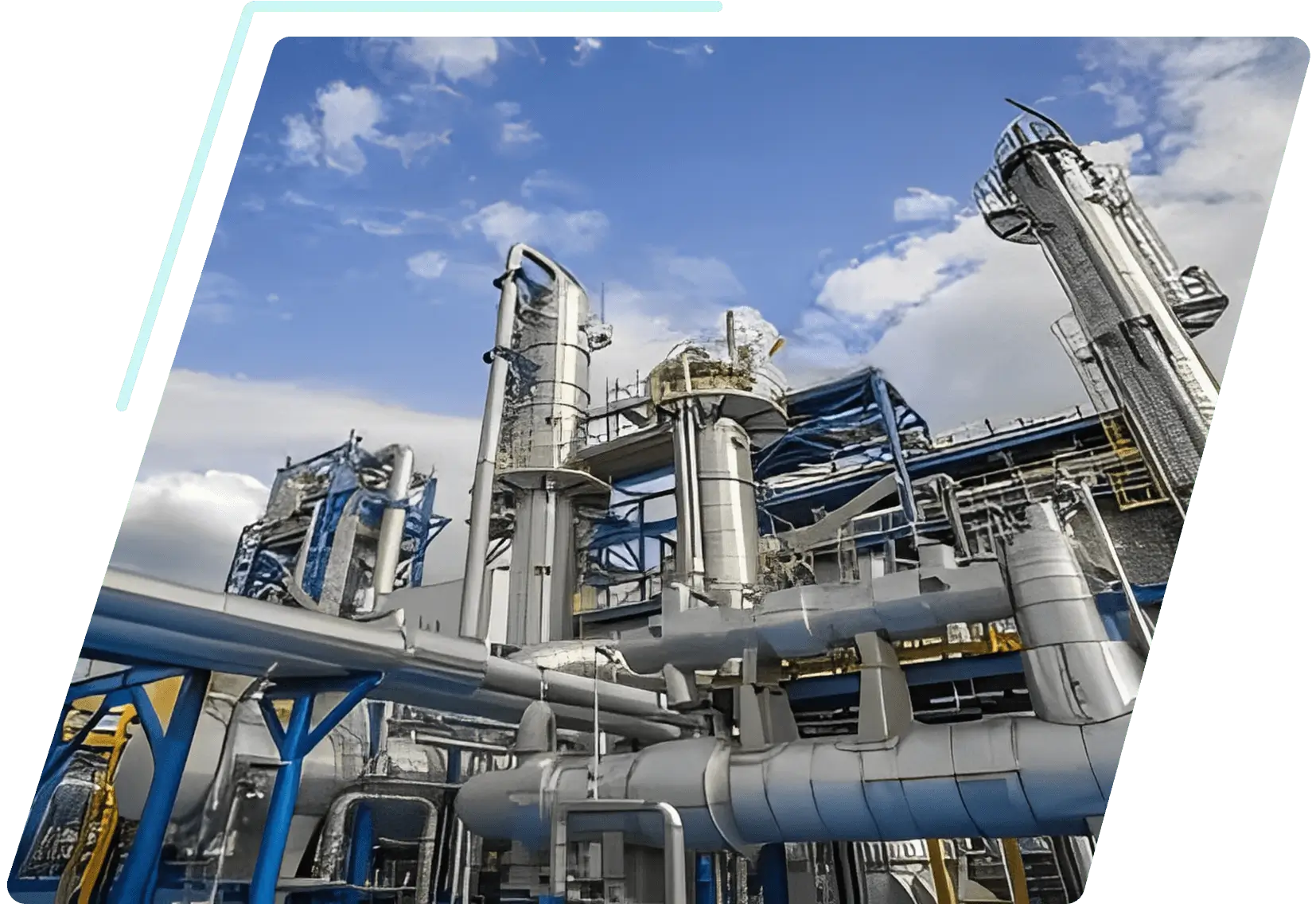 Metallic refinery equipment and overhead piping